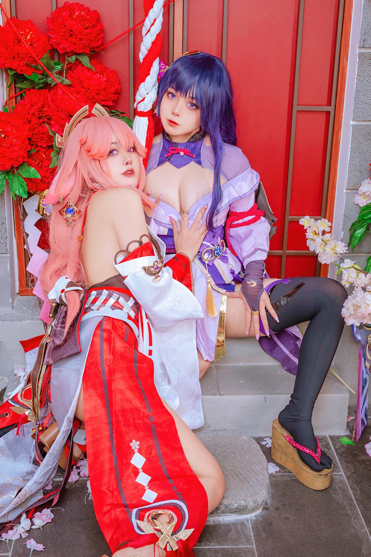 Cosplay 日本性感萝莉Byoru 八重神子 雷電将軍 Set.02